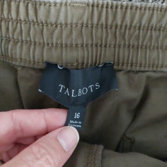 Talbots Dark Green Straight Leg Cargo Pants Sz 16 - Picture 4 of 7